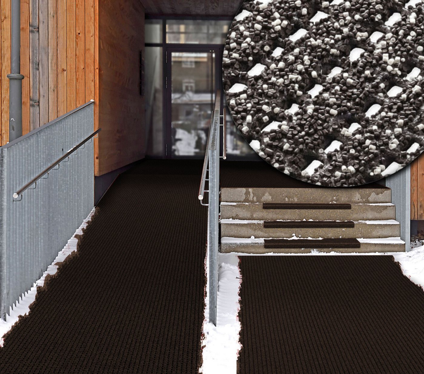 MELIUS VIVERE Antirutschmatte SafeStep Sicherheitsmatte PRO Braun 1,20 x 0,50 Meter von MELIUS VIVERE