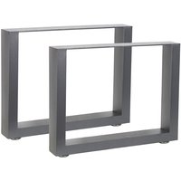 2X Tischkufen Grau Tischuntergestell 64x43 cm Tischbeine Möbelfuß Stützfuß - Melko von MELKO