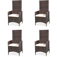 4er Set Verstellbarer Garten Relaxsessel Polyrattan Gartenmöbel Balkon Sitzmöbel - Melko von MELKO