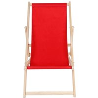 Gartenliege Rot Liegestuhl Holz Campingliege Strandliege Sonnenliege Liege - Melko von MELKO