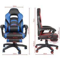 Melko - Gamingstuhl höhenverstellbar Drehstuhl mit Rollen Schreibtischstuhl mit Armlehnen PU-Leder Racing Sportsitz Schreibtischstuhl Chefsessel von MELKO
