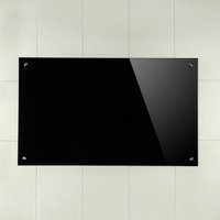 Spritzschutz Herdblende aus Glas, für Küche, Herd, Fliesen, 6 mm esg Sicherheitsglas, Küchenrückwand, inkl. Schrauben, 100 x 50 cm, Schwarz - Melko von MELKO