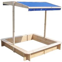 Sandkasten mit verstellbarem Dach 120 x 120 x 120 cm Sandbox Sandkiste (Blau) - Melko von MELKO
