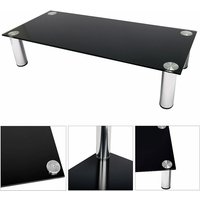 Melko - TV-Aufsatz 80 Erhöhung für tv Monitorständer Schwarz Fernseherhöhung Glas bis 30kg belastbar von MELKO
