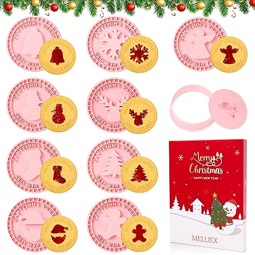 MELLIEX 9 Stück Ausstechformen Weihnachten Set, Kunststoff Plätzchenausstecher Keksausstecher Weihnachten, Cookie Cutter für Plätzchen, Kekse, Gingerbread, Weihnachtsdeko von MELLIEX