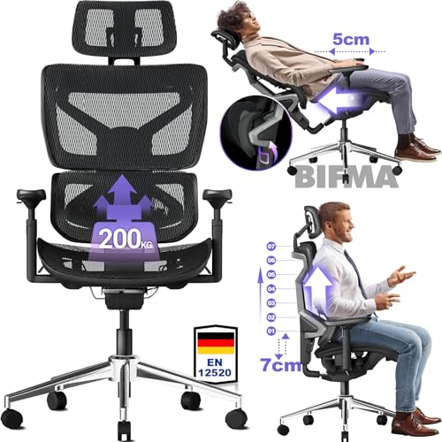 MELOKEA Bürostuhl 200KG F059B von MELOKEA