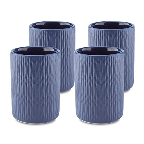 MELOX - 4er Set Espressotassen aus Porzellan in Blau - 4 x 90ml Tassen für Kaffee, Espresso & Macchiato - Mokka-Tassen dickwandig ohne Henkel - Kaffeetassen Coffee Cups im zeitlosen Design von MELOX