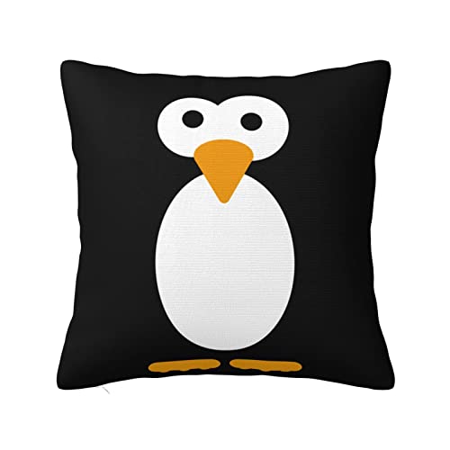MELPHI Quadratisches Kissen mit niedlichem Pinguin-Druck, kann in jedem Zimmer, Schlafzimmer, Gästezimmer, Kinderzimmer verwendet werden von MELPHI