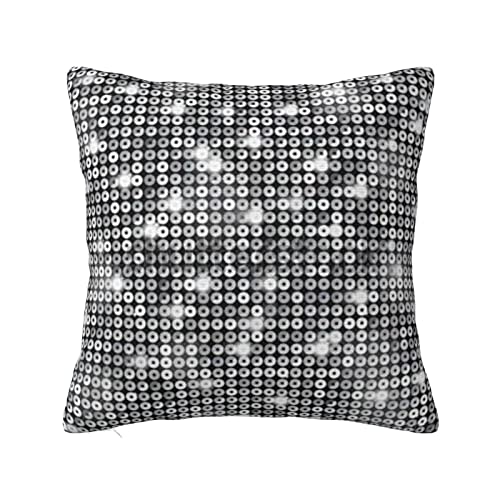 MELPHI Quadratisches Kissen mit silbernen Pailletten, glitzernd, kann in jedem Zimmer, Schlafzimmer, Gästezimmer, Kinderzimmer verwendet werden von MELPHI