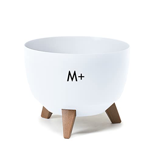 MELTOM Blumentopf M+ mit Füßen aus Kunststoff Schale mit Einsatz in Weiß, H: 23,5 cm, D: 33 cm, Größe: M+ von MELTOM