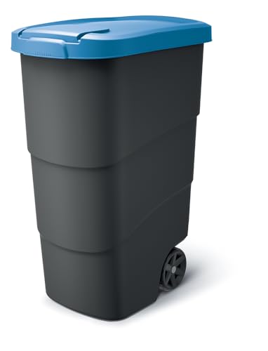 MELTOM Müllbehälter mit Rädern und Deckel Mülltonne Müllgroßbehälter Großmülltonne Universaltonne Kunststoff BLAU 90L von MELTOM