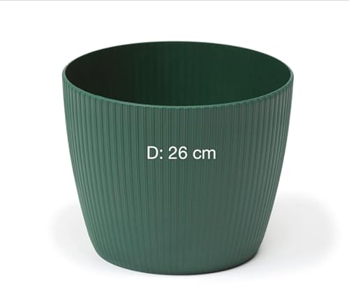 MELTOM Übertopf Blumentopf Kräutertopf 3D Rillen Dekorativ (Avokado, XL-26 cm) von MELTOM