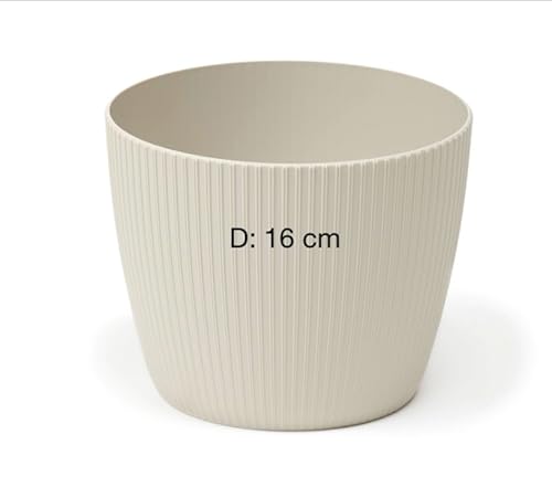 Übertopf Blumentopf Kräutertopf 3D Rillen Dekorativ (Baumwolle, S-16 cm) von MELTOM