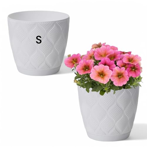 MELTOM Übertopf ECO 100% recycelt Blumentopf Kräutertopf mit Untersetzer DEKORATIV (Weiß, S - 13 cm) von MELTOM