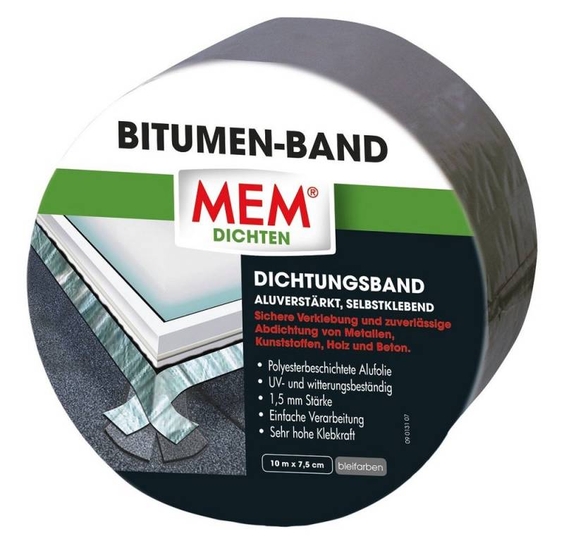 MEM Bauchemie Dichtungsband MEM Bitumenband Bleifarben 7,5cmx10m von MEM Bauchemie