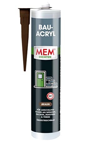 MEM Bau-Acryl, Dichtungsmasse für Risse und Anschlussfugen, Lösemittelfrei, Innen- und Außenbereic, Braun, 300 ml von MEM