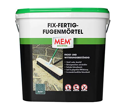 MEM Fix-Fertig-Fugenmörtel, Witterungsbeständig, Anwendungsfertig, Gegen Unkrautbewuchs, Basalt, 12,5 kg von MEM