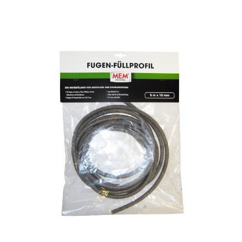 MEM Fugen-Füllprofil, Rundprofil aus PE-Schaum für Anschluss- und Dehnungsfugen im Innen- und Außenbereich, Für stabilere Fugen bei Fugenbreiten von 6 bis 8 mm, 5 m x 1 cm, Grau von MEM