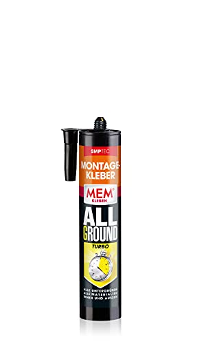 MEM Montage-Kleber Allground Turbo, Wasser- und UV- beständig, Extrem hohe Anfangshaftung und starke Endfestigkeit, Für fast alle Untergründe, Lösemittelfrei, 450 g Kartusche, Weiß MEM Montage-Kleber Allground Turbo, Wasser- und UV- beständig, Extrem hohe Anfangshaftung und starke Endfestigkeit, Für fast alle Untergründe, Lösemittelfrei, 450 g Kartusche, Weiß von MEM