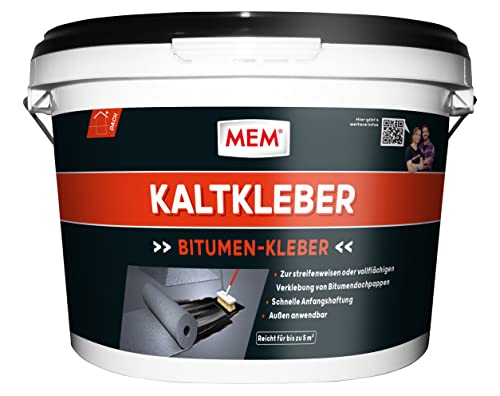 MEM Profi Kaltkleber, Zur Verklebung und Reparatur von Bitumendachpappen, Mit schneller Anfangshaftung, Lösemittelfrei, 3 kg, Schwarz von MEM