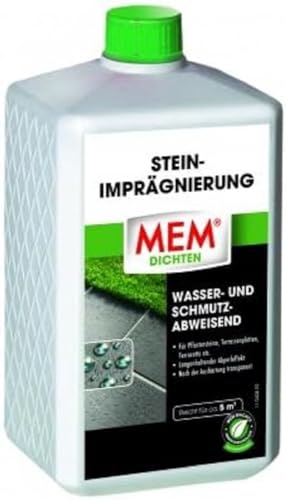 MEM Stein-Imprägnierung, Wasser- und schmutzabweisend, Schützender Abperleffekt, Lösemittelfrei, 1 l, Transparent von MEM