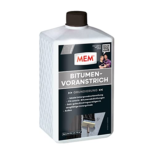 MEM Voranstrich, Gutes Eindringvermögen, Optimale Haftung, Gebrauchsfertig, Einfach zu verarbeiten, Lösemittelfrei, 1 l, Dunkelbraun von MEM