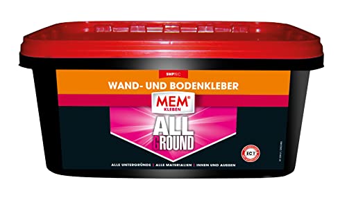 MEM Wand- und Bodenkleber Allground, Lösemittel- und Wasserfreier Flächenklebstoff, Alle Untergründe, Alle Materialien, Innen und Außen, 3 kg, Weiß von MEM