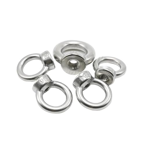10Pcs M3 M4 M5 M6 M8 304 Edelstahl Marine Hebeöse Mutter Ring Mutter Gewinde(M6) von MEMEM