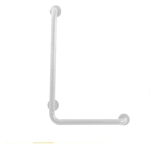 Haltegriff fürs Badezimmer, Handläufe for ältere Menschen, wandmontierte Toilettenhandläufe, L-Typ 90-Grad-Armlehne for ältere Menschen mit Behinderungen, Haltegriff aus gebürstetem Edelstahl(White,40 von MEMEM