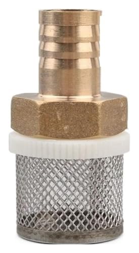 MEMEM Filterfuß-Rückschlagventil, 1 Stück Messing 6~25 mm Gartenbewässerungsfilter Autowasch-Sprühpumpe Filternetz(14mm) von MEMEM