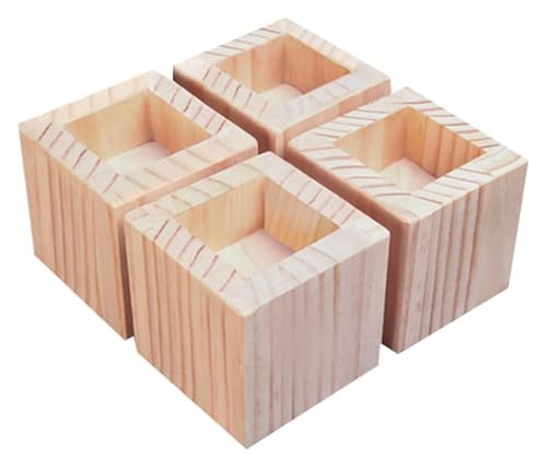 MEMEM Möbelerhöhung, Massivholz-Möbelerhöhungen, 4-teilige Sofabeine, robuste Betterhöhungen, tragen bis zu 500 kg, for Tisch, Nachttische, Schränke, Schreibtische(A 4.5cmIncrease Height 15cm) von MEMEM