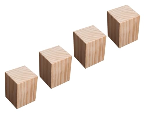 MEMEM Möbelerhöhung, Massivholzerhöhungen, 4 Stück, robuste Möbelerhöhungen, Betterhöhungen, tragen bis zu 800 kg, Möbelbeine, for Sofa, Tisch, Bett, Schrank(8 x 8 x 5cm) von MEMEM