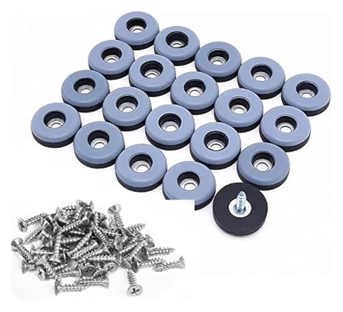 MEMEM Möbelgleiter, 100 Stück, Möbelgleiter mit Schrauben, Wiederverwendbare Pads, Tisch- und Stuhlbeinmatte, Bodenschutz for Teppichfliesen, Hartholz, for Teppich- und Hartholzböden(30mm) von MEMEM