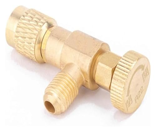 MEMEM Rückschlagventile R410a R22 Kältewerkzeug Klimaanlage Sicherheitsventiladapter 1/4 Zoll 5/16 Zoll Außen-/Innengewinde Ladeschlauchventile(F Type R410a) von MEMEM