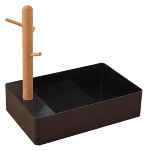 MEMEM Schlüsselständer Tablett Eingangsbereich Schlüssel Organizer Tablett Einfache Desktop Storage Box for Desktop(Noir) von MEMEM