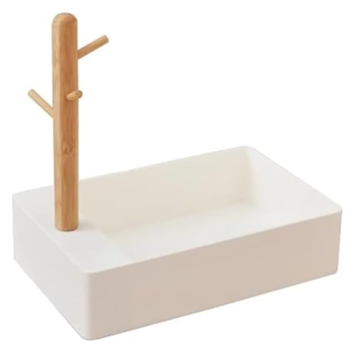 MEMEM Schlüsselständer Tablett Eingangsbereich Schlüssel Organizer Tablett Einfache Desktop Storage Box for Desktop(White) von MEMEM