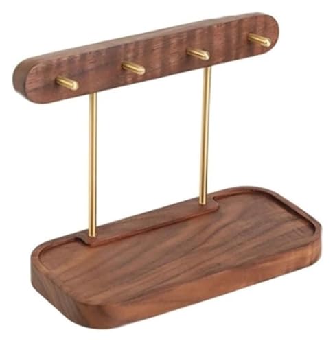 MEMEM Schlüsselständer Tablett Eintrag Desktop Haken Schlüsselablage Holz Eingangsbereich Schlüsselhalter for Desktop(Brown) von MEMEM