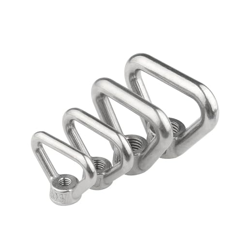 Ringmuttern M3 M4 M5 M6 M8 M10 M12 M14 M16 M18 M20 M24 304 Edelstahl Dreieckige/runde Ringhakenmutter Handfest anziehende Muttern(Round Ring,M43pcs) von MEMEM