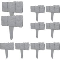10 Stück Zauneinfassungen, graue Palisade, Steinoptik, Zaun-Raseneinfassung für Gartenrasen 10 Stück Zauneinfassungen, graue Palisade, Steinoptik, Zaun-Raseneinfassung für Gartenrasen von MEMKEY