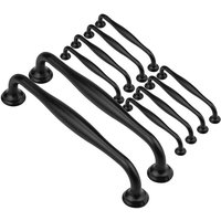 10 Stück schwarzer Möbelgriff – schwarzer Küchenmöbelgriff, Schlafzimmer-Schubladen-Türgriffe, Achsabstand 128 mm, Griffe für Kleiderschränke von MEMKEY