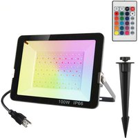 100 w RGB-LED-Projektor für den Außenbereich, RGB-Farb-LED-Projektor, Garten-Farb-LED-Strahler mit Fernbedienung, 16 Farben, 4 Modi, wasserdicht, von MEMKEY