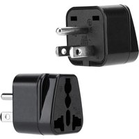 Memkey - 2X Steckdosenadapter in Schwarz - 2er Set Reiseadapter Typ b für Steckdosen für Deutschland, Italien, Spanien, Frankreich von MEMKEY