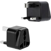 2x Steckdosenadapter in Schwarz - 2er Set Reiseadapter Typ G für Steckdosen für Deutschland, Italien, Spanien, Frankreich - Konverter-Umwandlungsgerät von MEMKEY