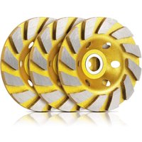 3 Stück Turbo-Reihe Diamant-Schleiftopfscheibe Beton Turbo-Topfscheibenschleifer zum Schleifen von Betonwänden, Betonböden, Granitstein, Marmor, 3 Stück Turbo-Reihe Diamant-Schleiftopfscheibe Beton Turbo-Topfscheibenschleifer zum Schleifen von Betonwänden, Betonböden, Granitstein, Marmor, von MEMKEY