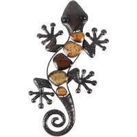 Gecko-Wanddekoration aus Metall für den Außenbereich, Eidechse, Gartendekoration für Terrasse oder Zaun, 38,1 cm lang von MEMKEY