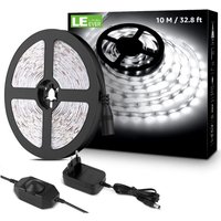 10M dimmbarer LED-Streifen, kaltweißer LED-Streifen 6000K 600 smd 2835 LEDs, 12V selbstklebender LED-Streifen mit Dimmer, Anschlüssen + 10M dimmbarer LED-Streifen, kaltweißer LED-Streifen 6000K 600 smd 2835 LEDs, 12V selbstklebender LED-Streifen mit Dimmer, Anschlüssen + von MEMKEY