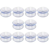 Memkey - 10er-Pack doppelseitige Saugnäpfe aus Silikonkautschuk für Tischplatten, transparenter Saugnapf ohne Haken, kompatibel mit Glasplatten, von MEMKEY