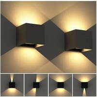 12 w LED-Wandleuchte für den Außenbereich, 10 x 10 x 10 cm, mit verstellbarem Abstrahlwinkel, Innenbeleuchtung, Schwarz für Wohnzimmer, Garten, von MEMKEY