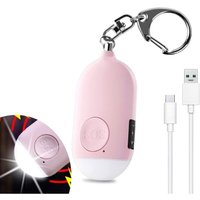 130 db Persönlicher Notfallalarm, wiederaufladbarer Sicherheitsalarm mit LED-Taschenlampe, Anti-Angriffsalarm, für Frauen, Kinder, ältere Abenteurer von MEMKEY