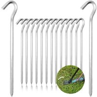 Memkey - 20 Stück Zelthering Befestigungsheringe Erdspieß Camping Sandnägel 18 cm Aluminium Gartenpfahl Outdoor Camping Zeltheringe von MEMKEY